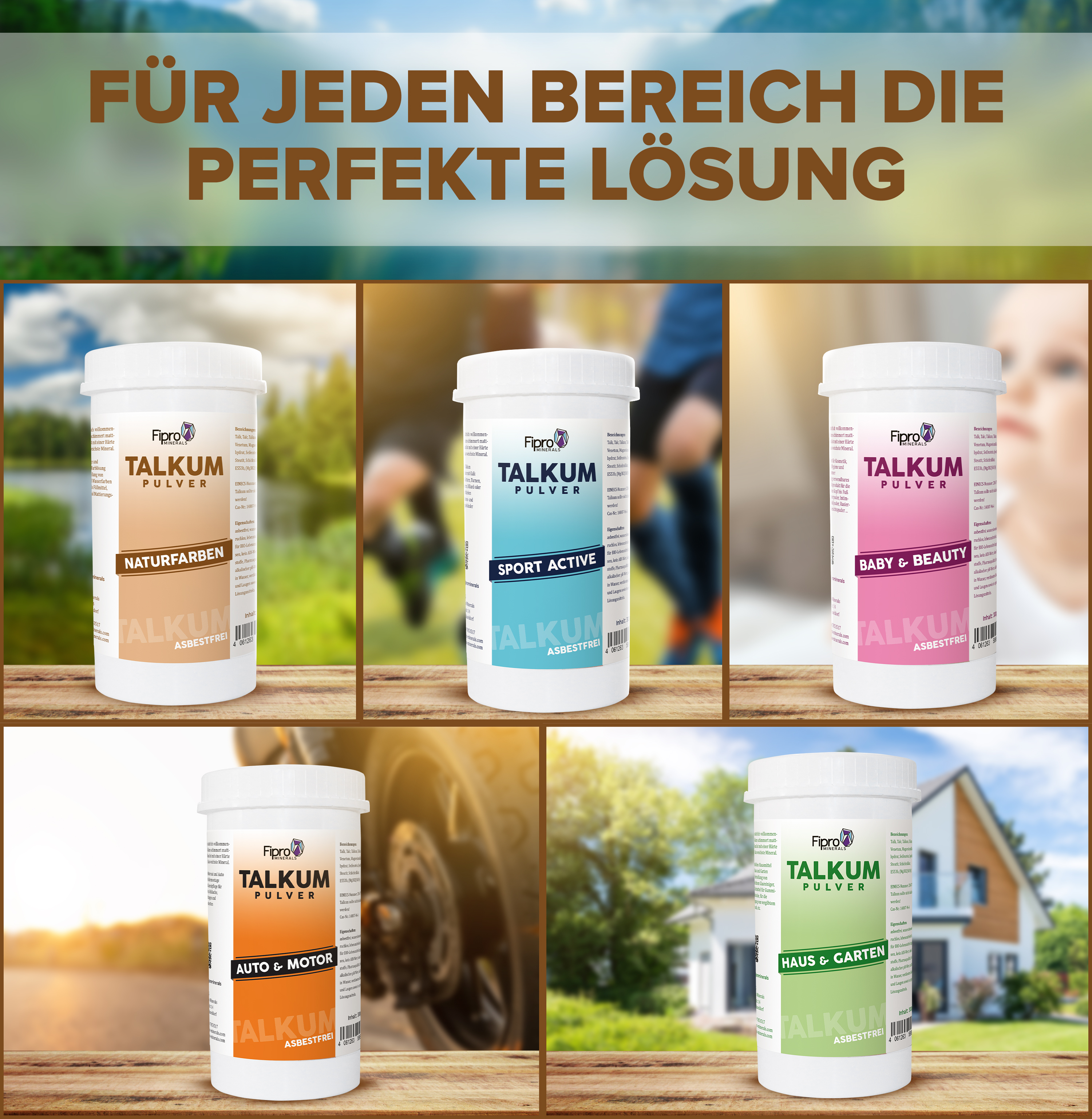 Talkum-Pulver für Farben 300g Streudose asbestfrei