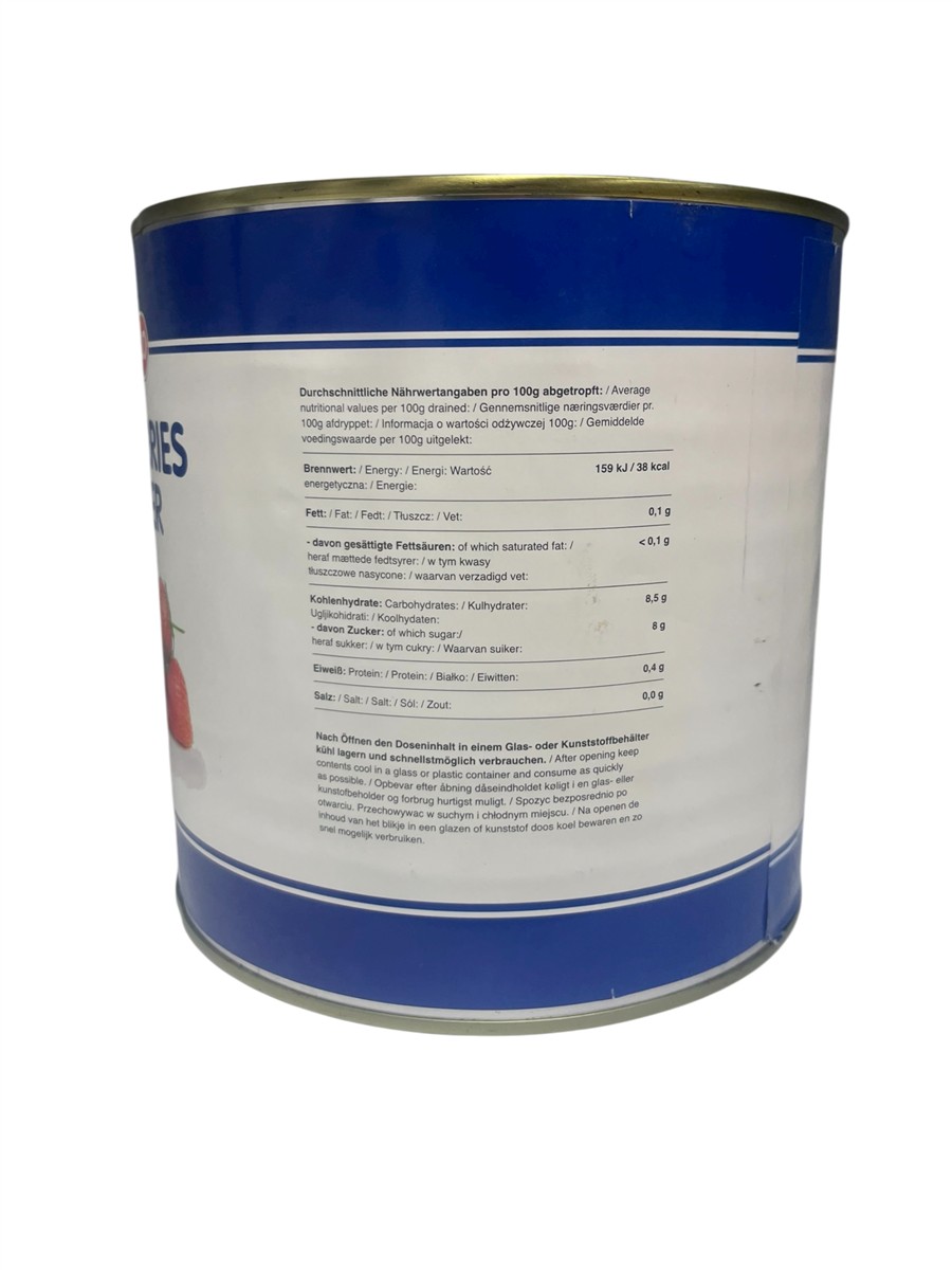 MARCO POLO Dunst Erdbeeren 980g ohne Zucker, Obstkonserve, Erdbeeren in Wasser