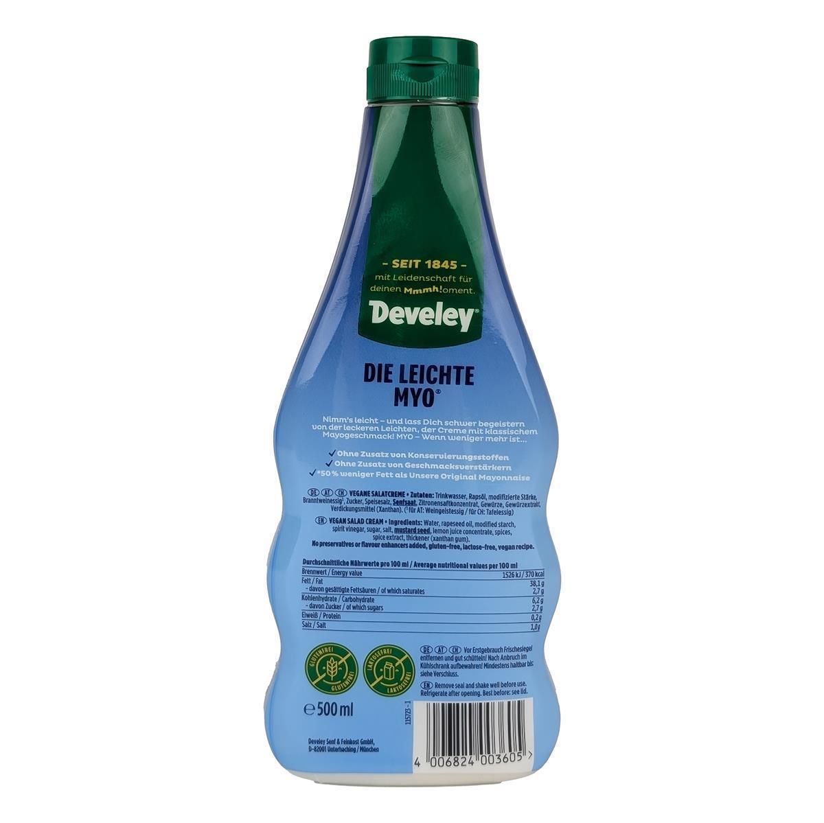 DEVELEY Leichte MYO Salat-Creme vegan kalorienarm mit 50 % weniger Fett 500ml DEVELEY Leichte MYO Salat-Creme vegan kalorienarm mit 50 % weniger Fett 6x 500ml