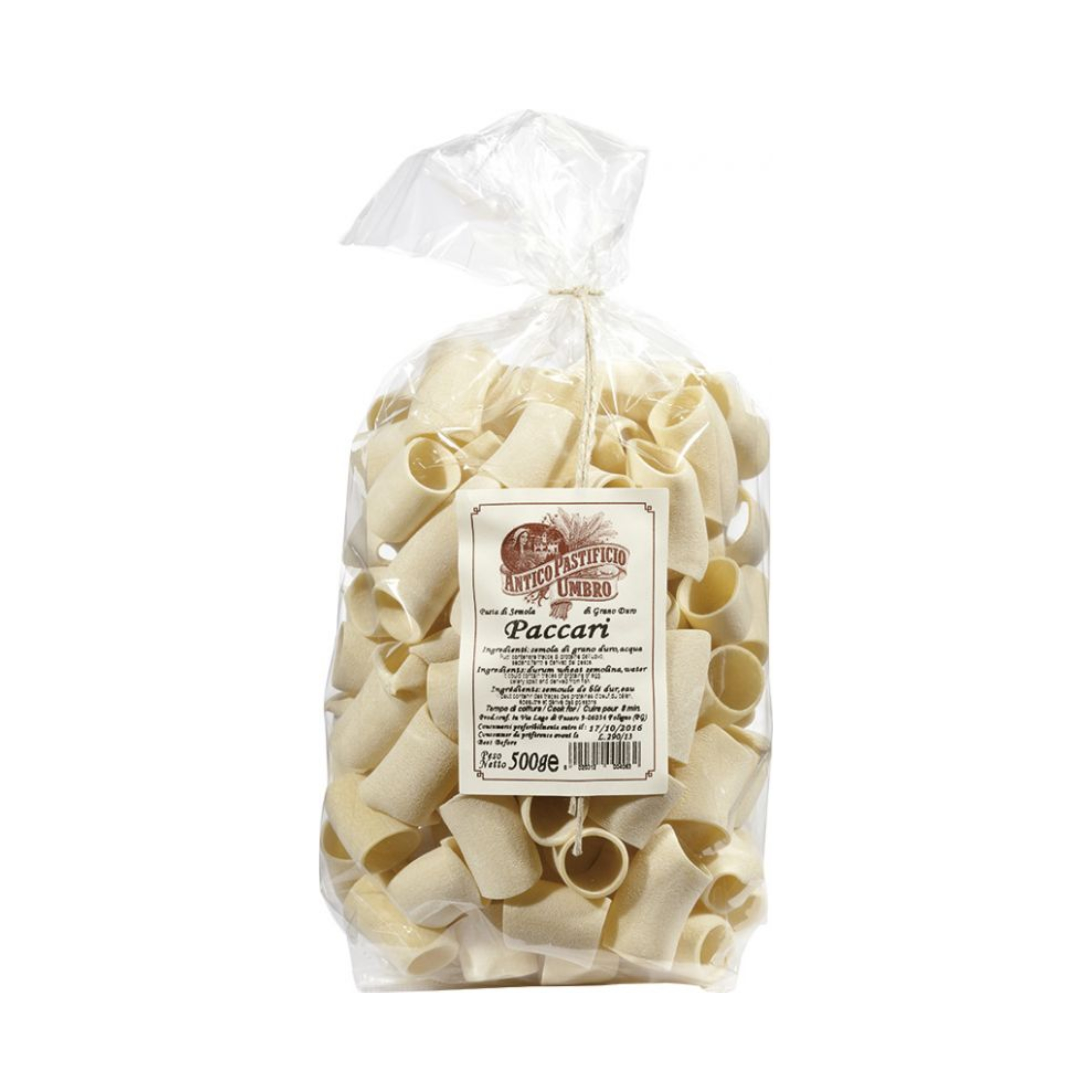 Antico Pastifico Umbro Paccari 500g Hartweizengrießpasta aus Umbrien in Italien Antico Pastifico Umbro Paccari 500g Hartweizengrießpasta aus Umbrien in Italien