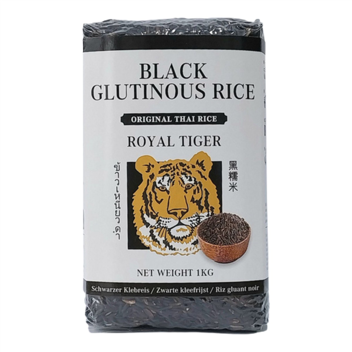 Royal Tiger schwarzer Klebreis, 1kg, schwarzer Klebereis aus Thailand