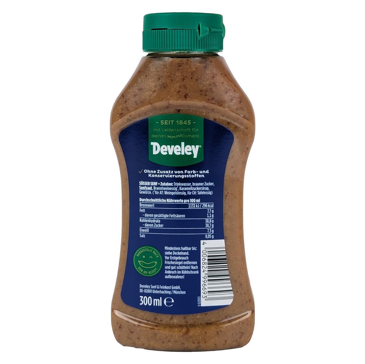 DEVELEY Süßer Weisswurst Senf vegan Original Münchner Weißwurst-Senf 300ml DEVELEY Süßer Weisswurst Senf vegan Original Münchner Weißwurst-Senf 6x 300ml