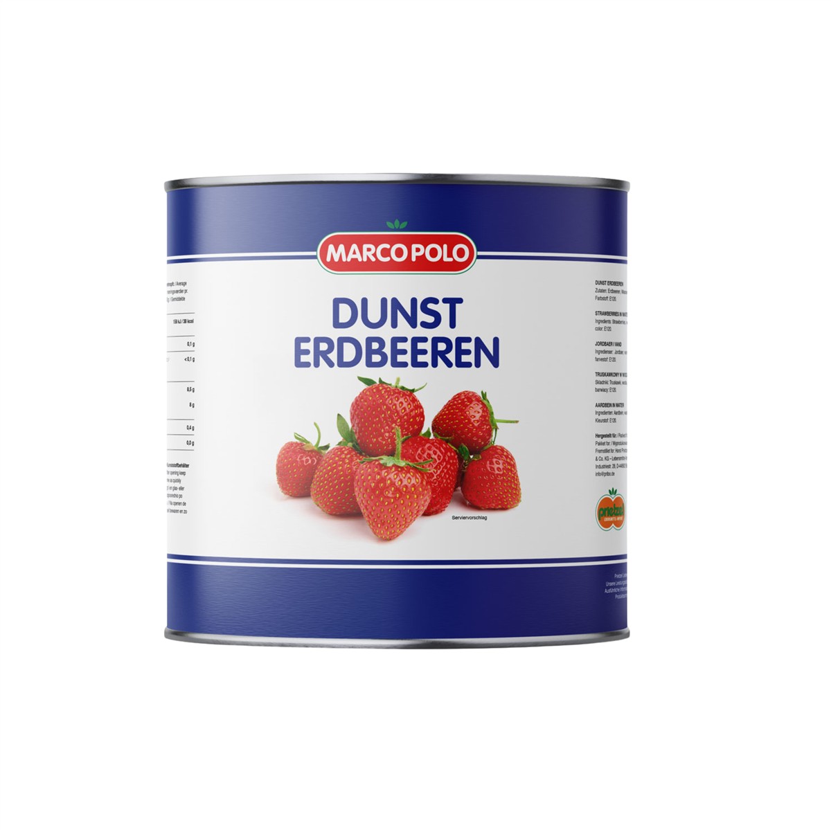 MARCO POLO Dunst Erdbeeren 980g ohne Zucker, Obstkonserve, Erdbeeren in Wasser