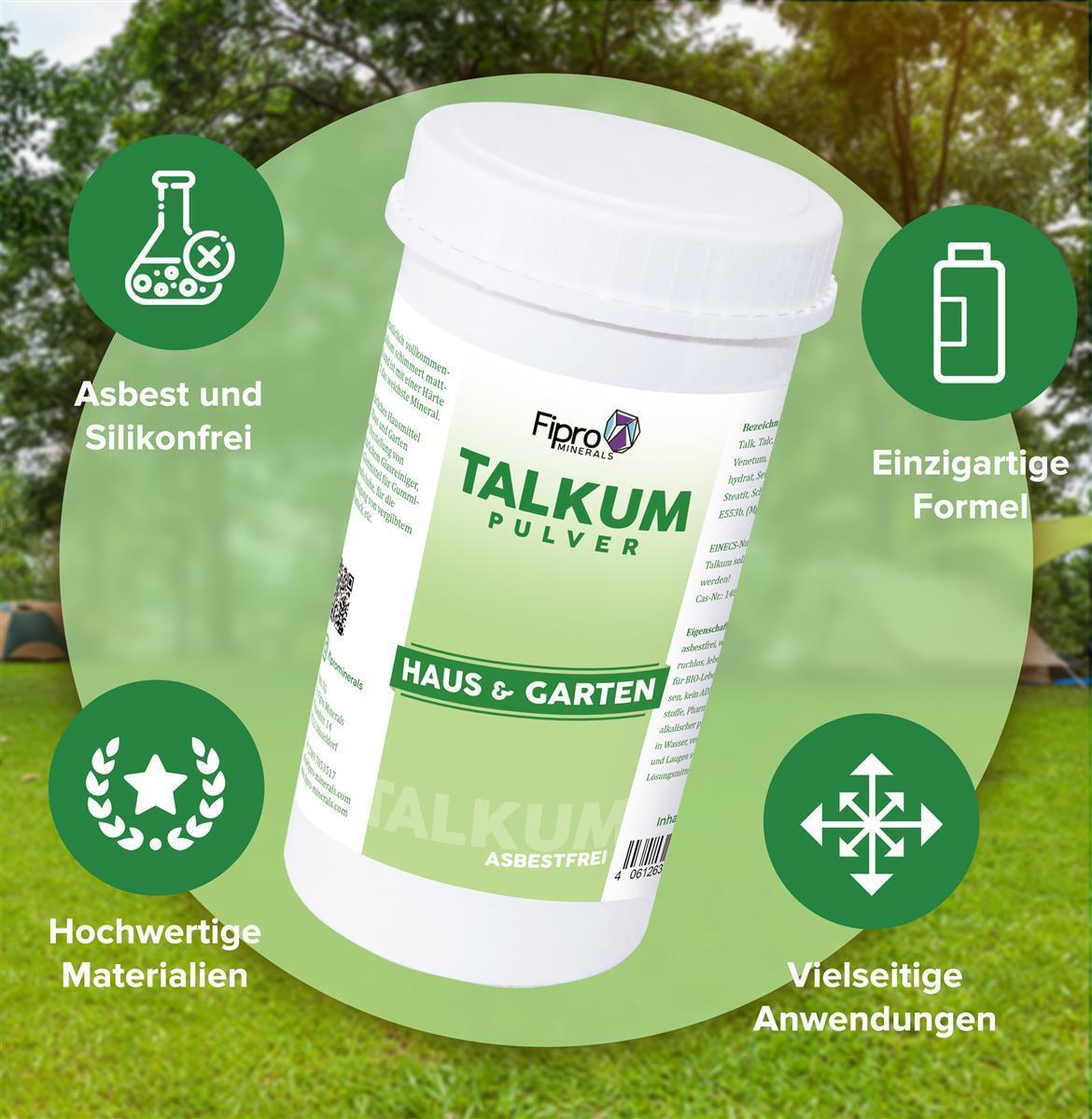 Talkumpulver 6x300g Streudose | aus 100% Talk | Haushalt | Garten