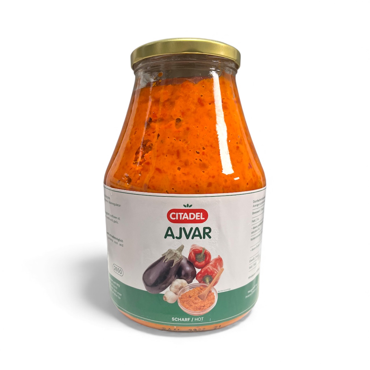 CITADEL Ajvar scharf 2450g Glas, scharfe Paprikazubereitung, Paste