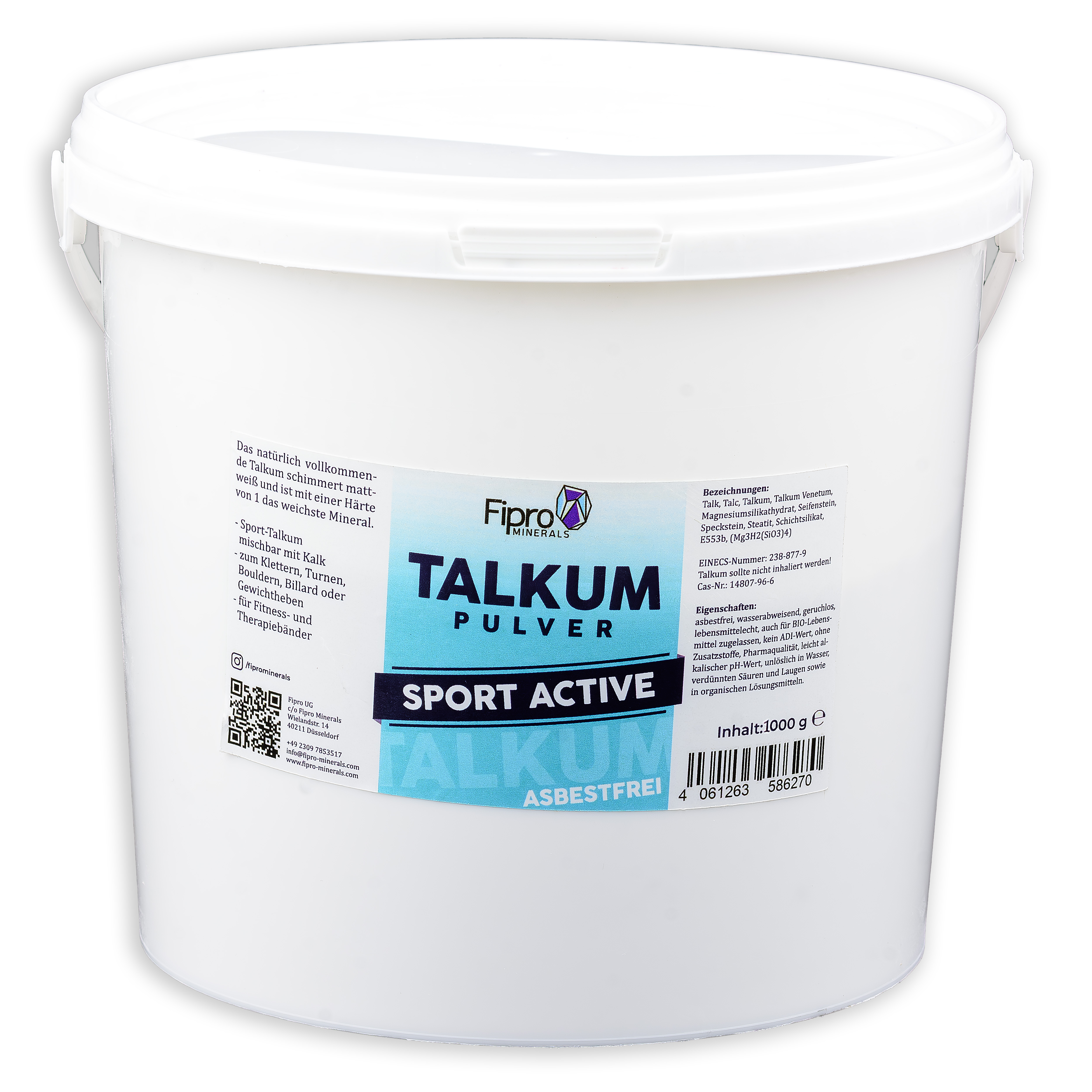 TALKUM-PULVER 1kg | Sport-Talkum-Puder fein asbestfrei - mischbar mit Chalk - Kalk - Kreide | für Sport und Freizeit | Gym | Fitness-Center | Gewichtheben | Klettern | Turnen | Billard TALKUM-PULVER 6x 1kg | für Sport und Freizeit | Gym | Fitness-Center