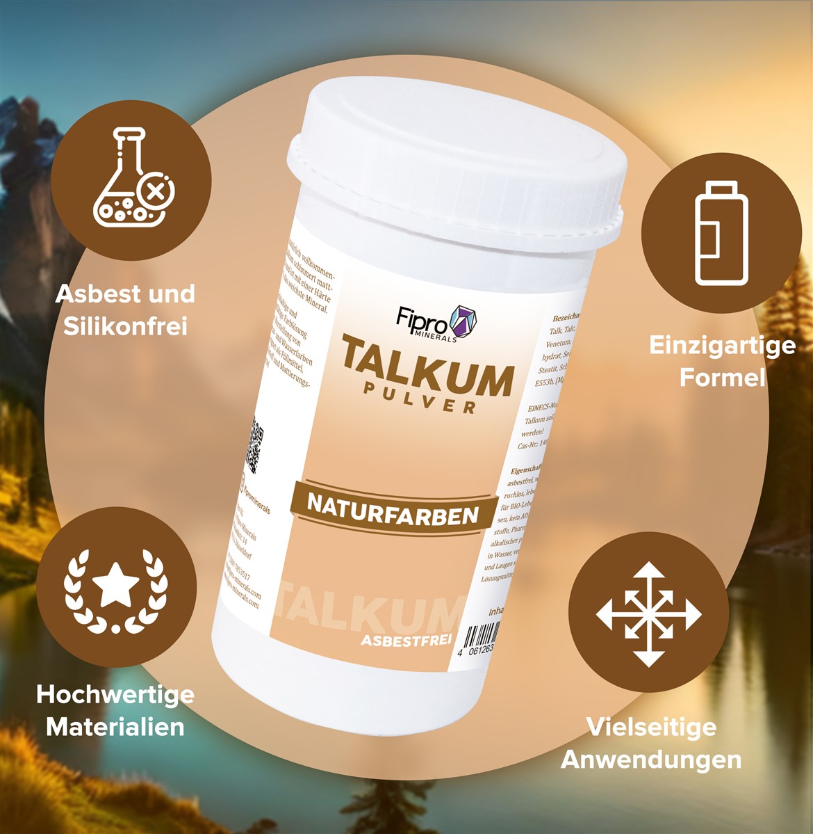 Talkum-Pulver für Farben 300g Streudose asbestfrei