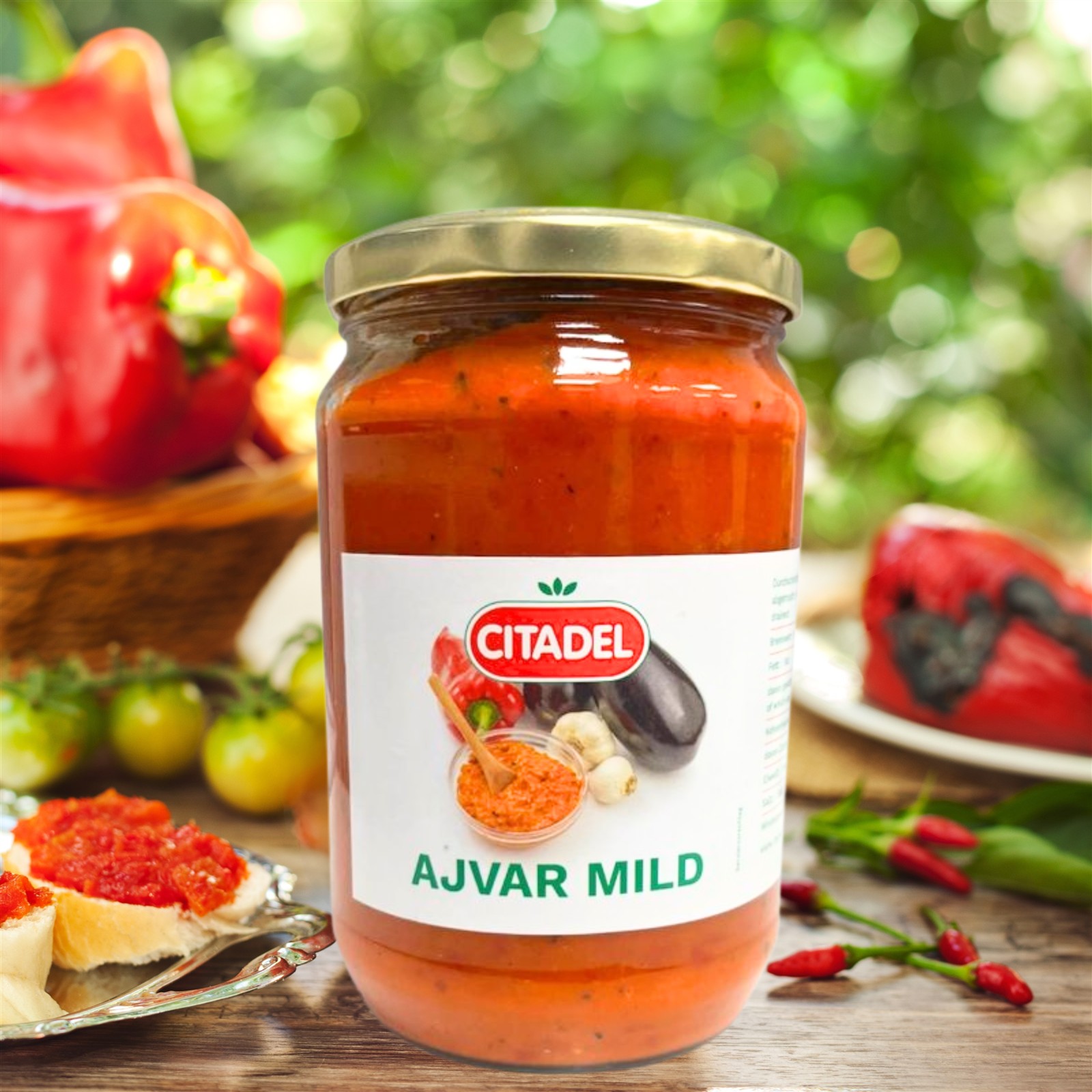Citadel Ajvar mild, 680g Glas, vegane Paprikapaste, Paprikaaufstrich