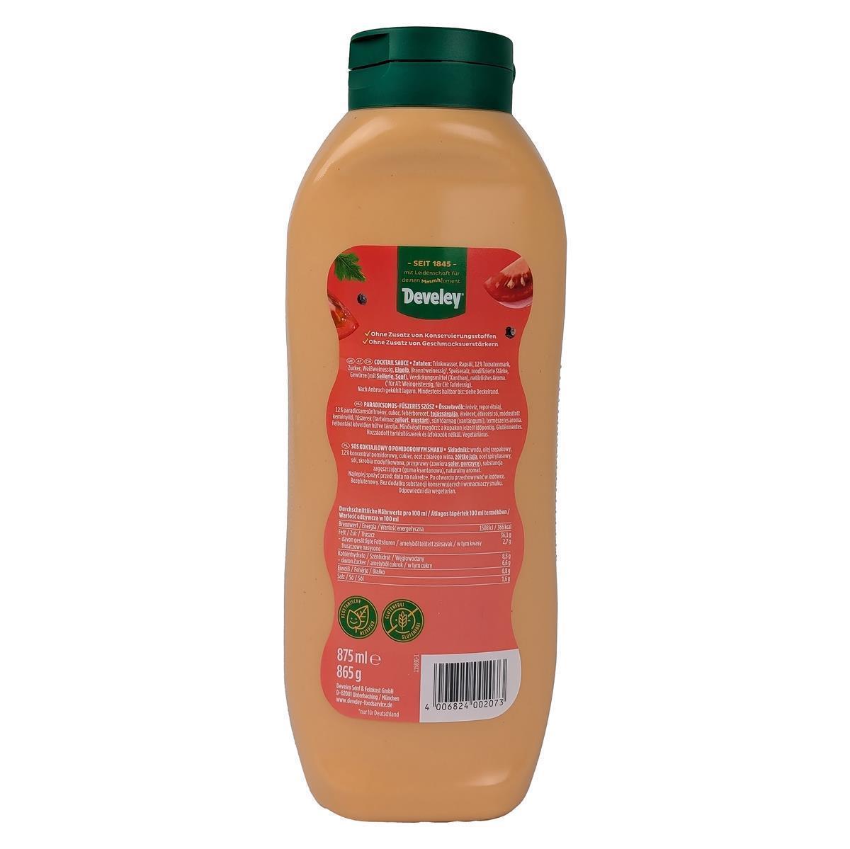 DEVELEY Cocktailsauce cremige Soße mit Ei und Tomatenmark für Shrimps Fisch 8x 875ml
