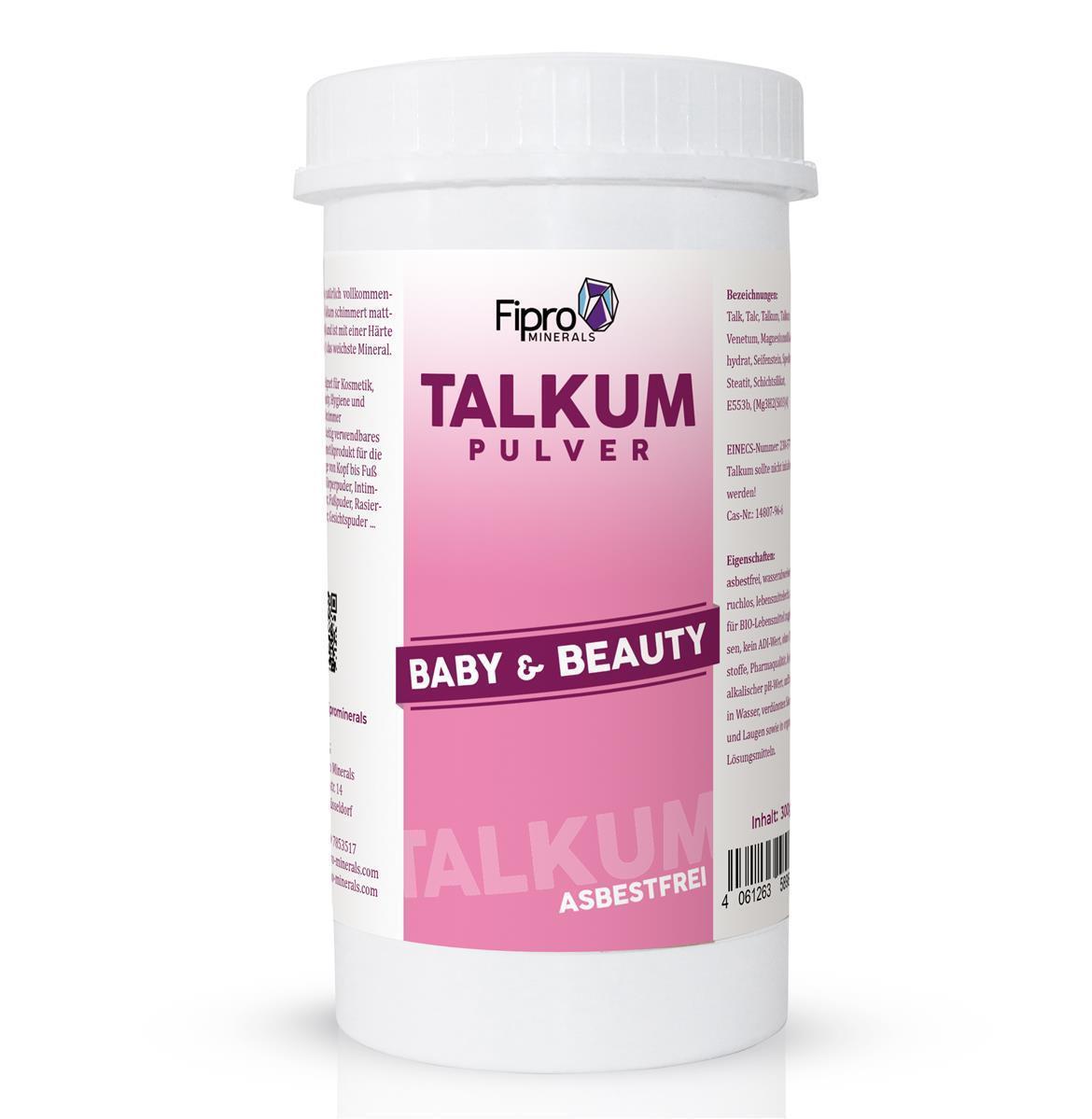Talkum-Puder 300g Streudose aus 100% Talk | Kosmetik Talkumpulver fein asbestfrei - Verwendbar als Kompaktpuder | Körperpuder | Intimpuder| Fußpuder | Rasierpuder | Gesichtpuder Kosmetik Talkum-Puder 6x 300g Streudose asbestfrei