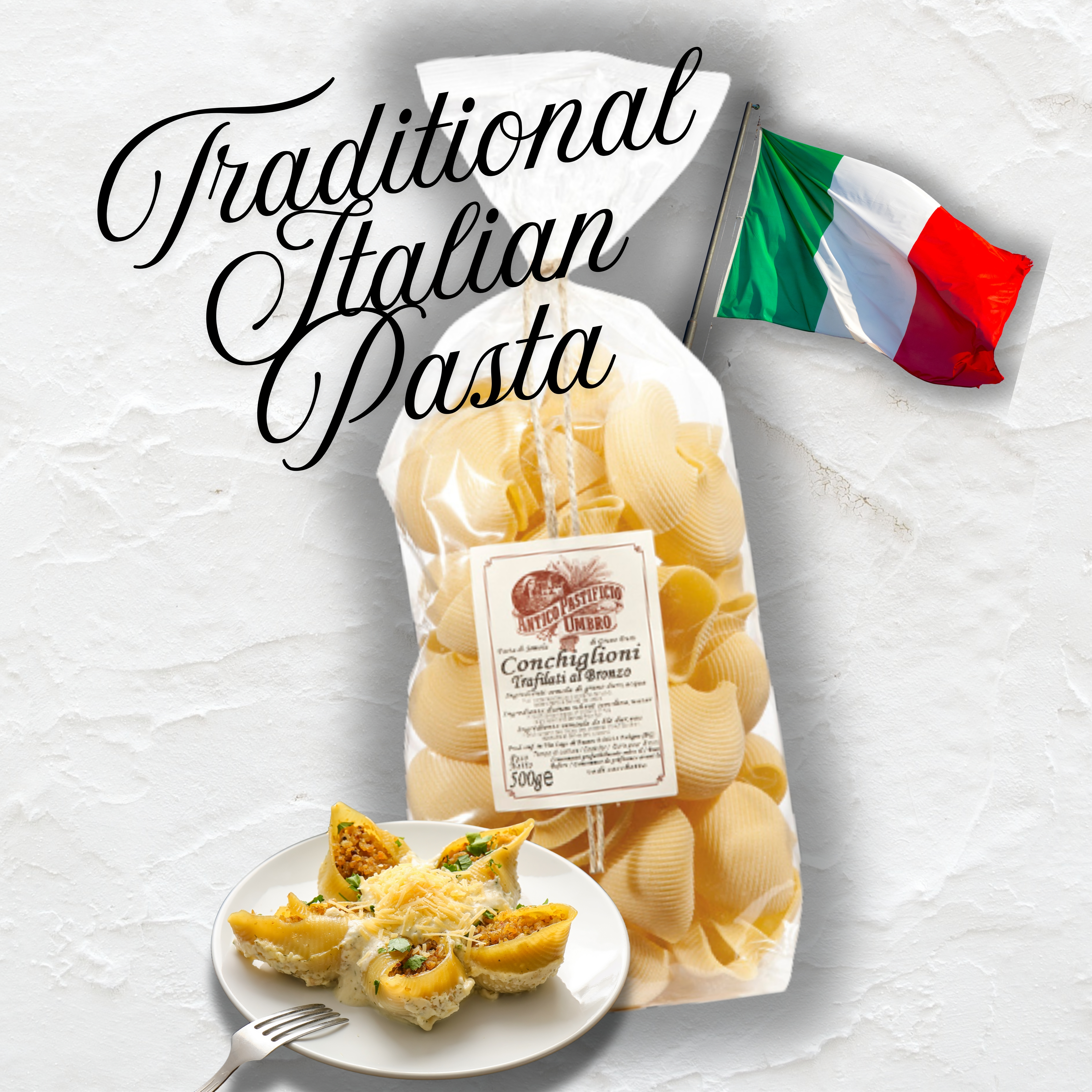 Antico Pastifico Umbro Conchiglioni 1x 500g Italienische Hartweizengrießnudeln Antico Pastifico Umbro Conchiglioni 1x 500g Italienische Hartweizengrießnudeln