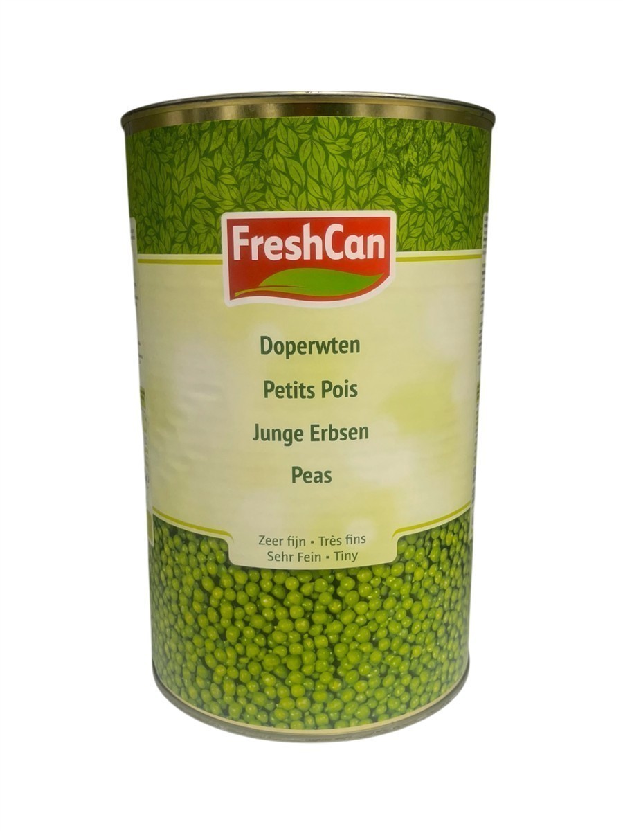 Fresh Can Grüne Erbsen, Sehr Fein, 6x 2,8kg – vegan, glutenfrei, proteinreich