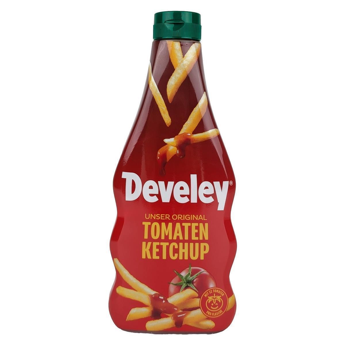 DEVELEY Original Tomatenketchup vegan mit 66 % Tomatenmark fruchtig-würzig 500ml DEVELEY Original Tomatenketchup vegan mit 66 % Tomatenmark fruchtig-würzig 8x 500ml