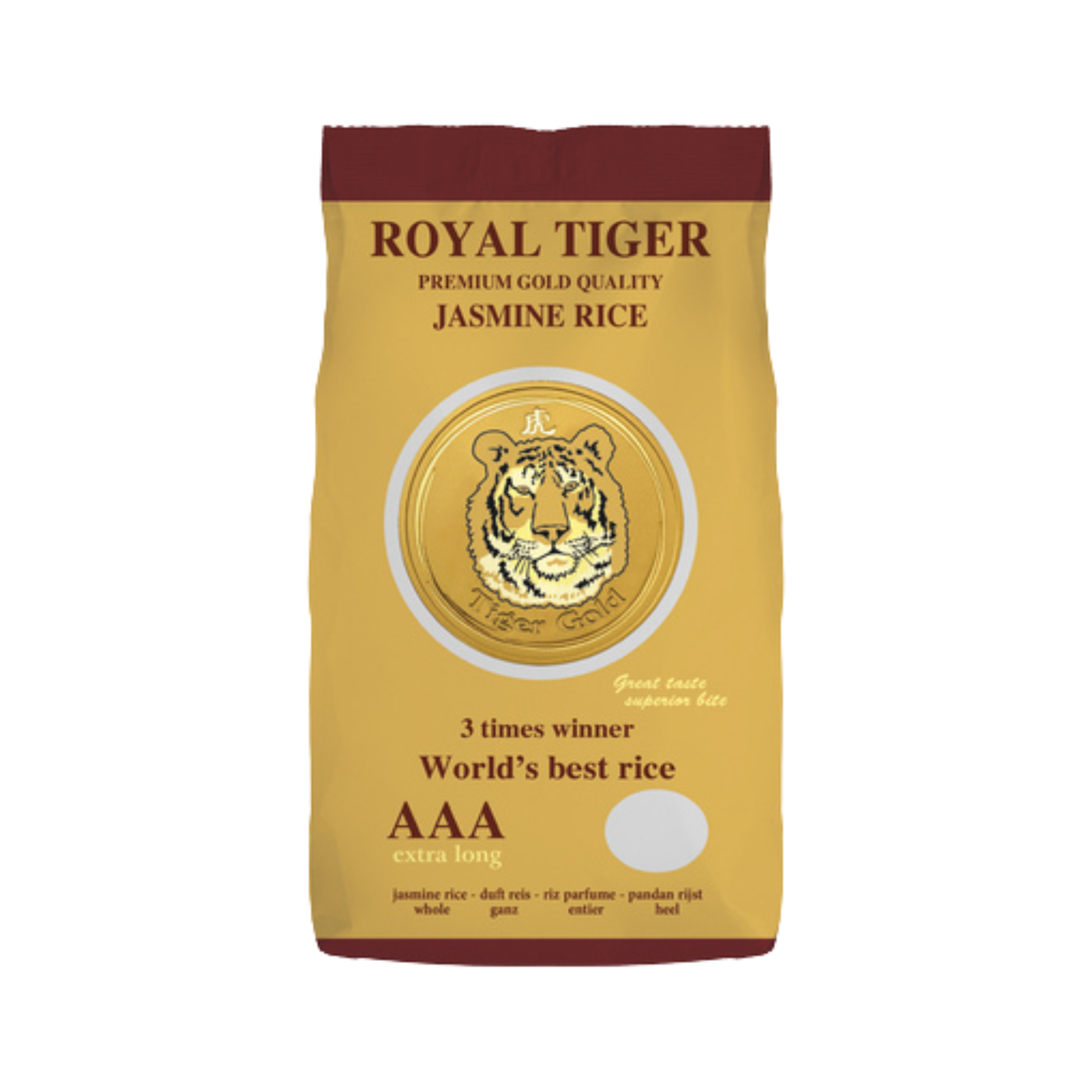 Royal Tiger Jasminreis Duftreis Premium Gold, 1kg Beutel, Langkornreis