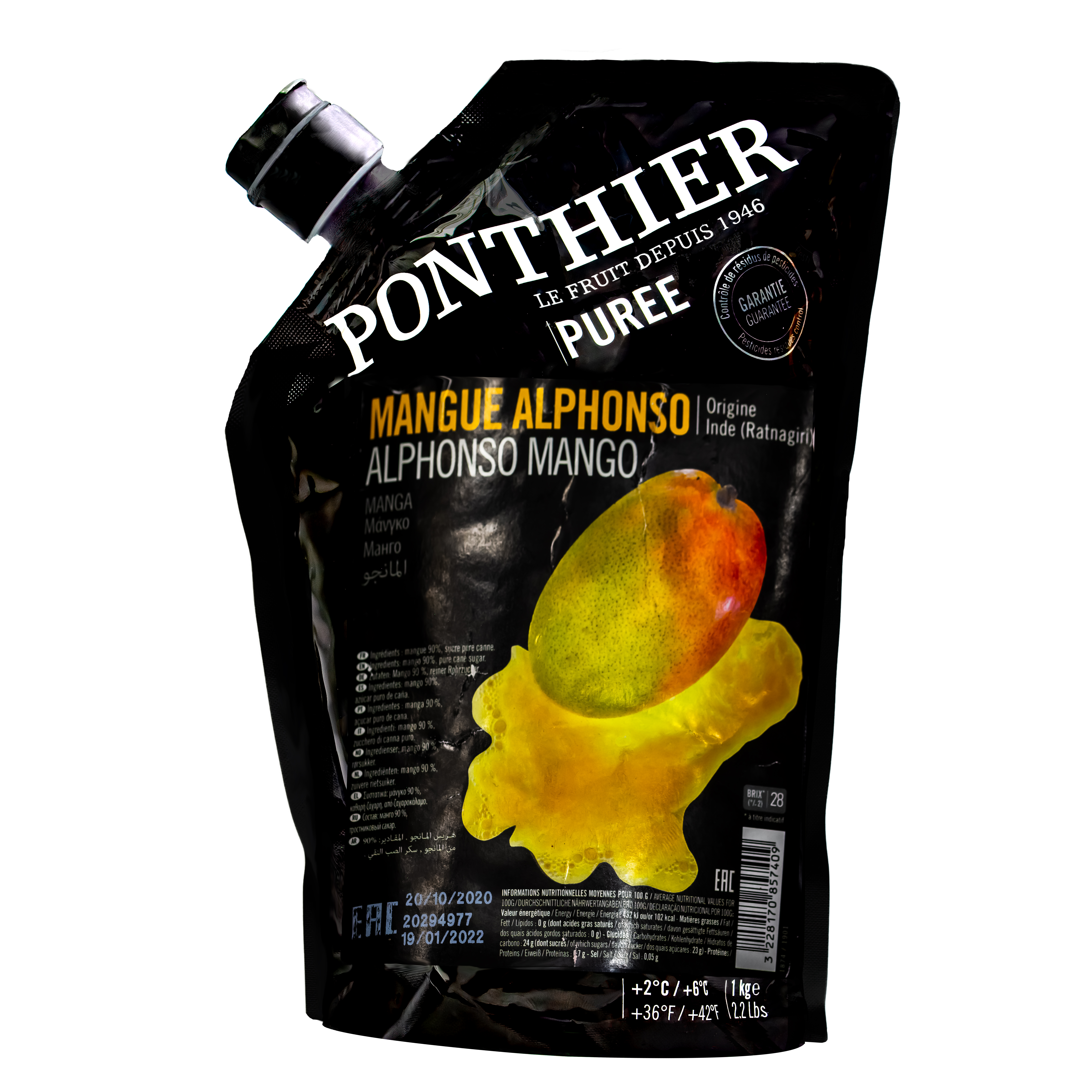 Ponthier MANGO PÜREE Exotische-Früchte-Püree 6x 1KG 