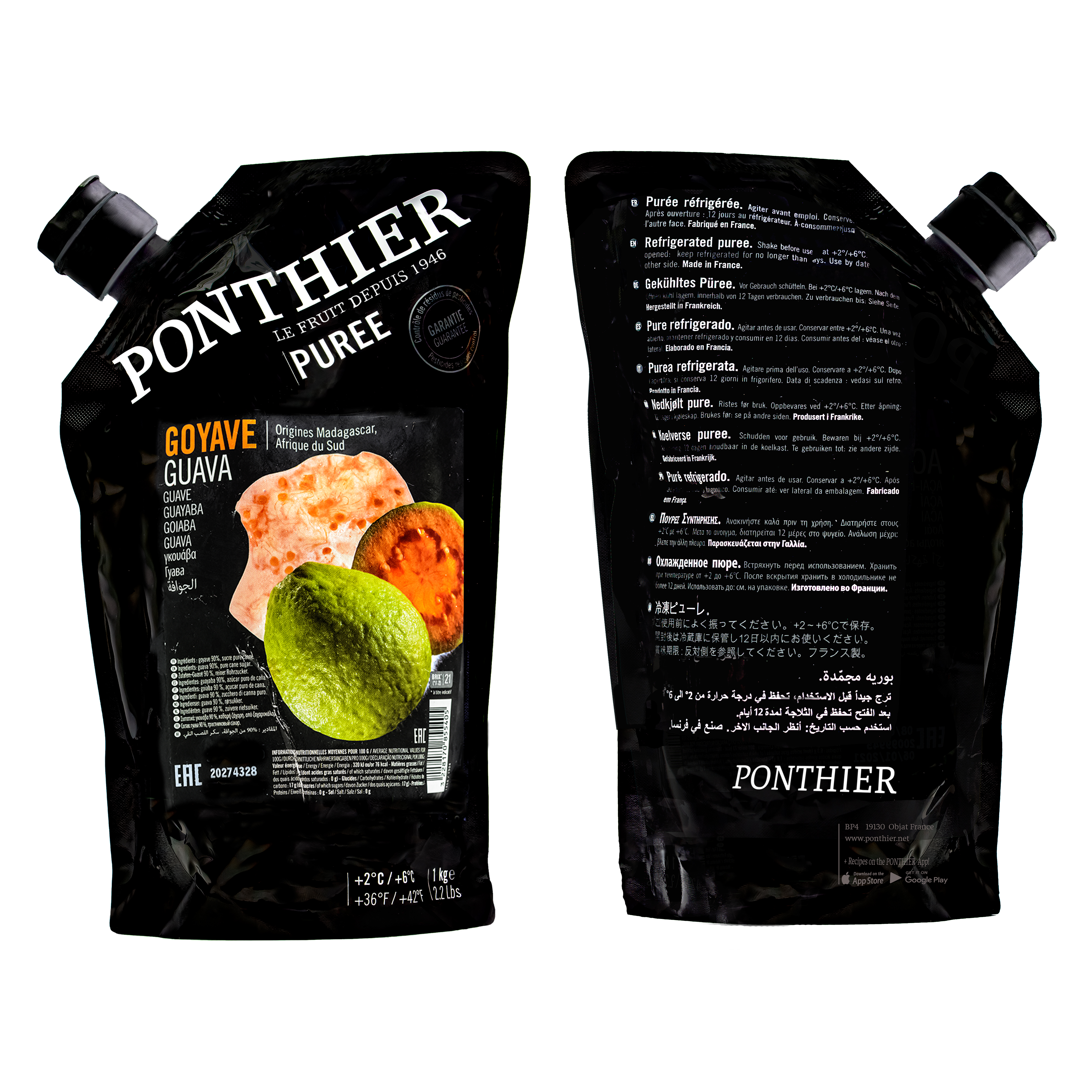 Ponthier GUAVE PÜREE Zitrus-Frucht-Püree 6x 1KG 