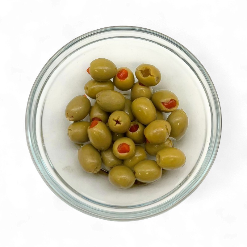 CANA Grüne Oliven gefüllt mit Paprikapaste 6x 550g Glas aus Spanien