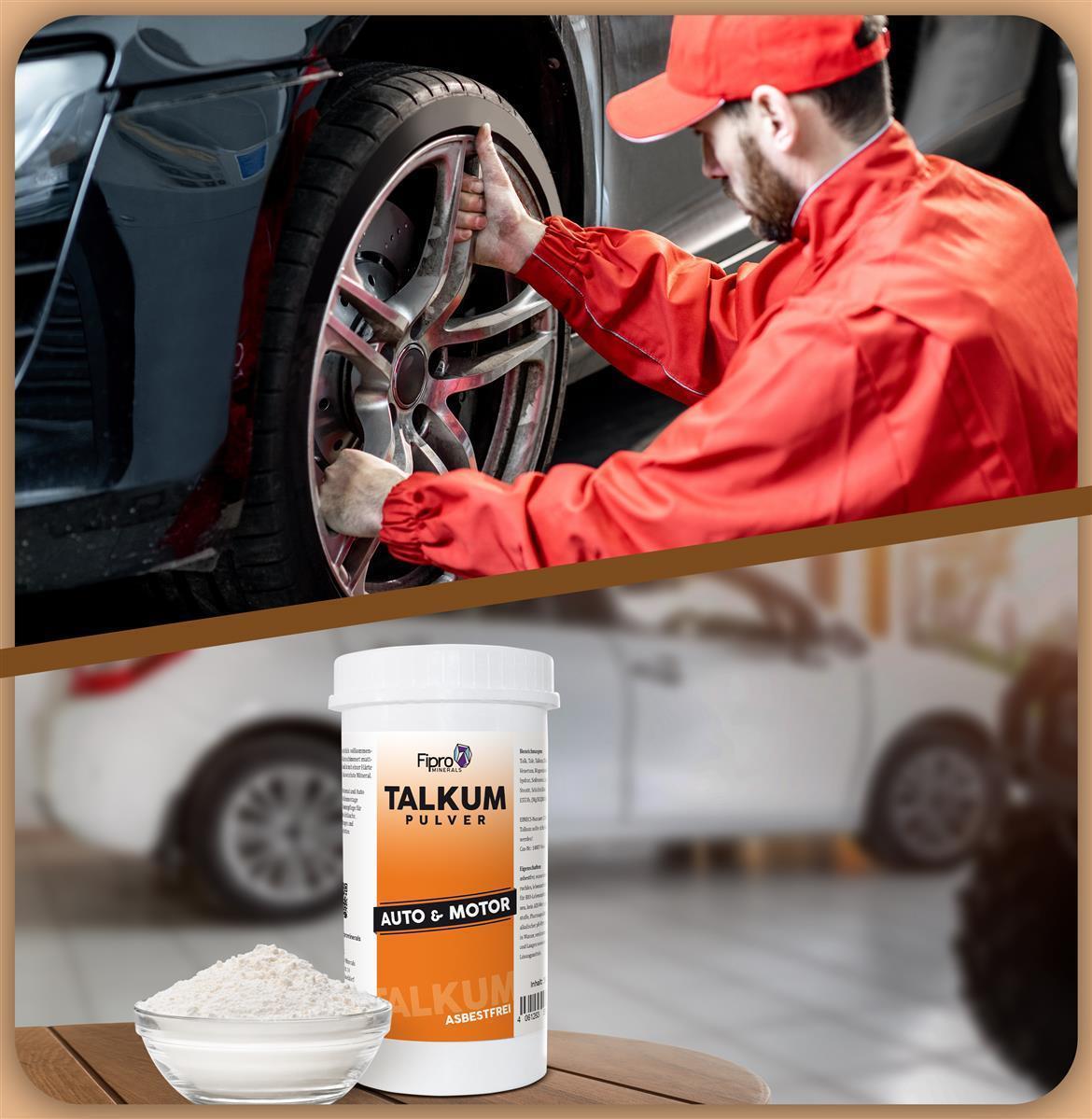 Talkum-Puder 300g Streudose | Talkumpulver Gummipflege für Fahrrad | Motorrad |  Auto | Asbestfrei | 100% Talk | für Reifenmontage | Reifenwechsel | Manschetten | Dichtung | Schläuche 