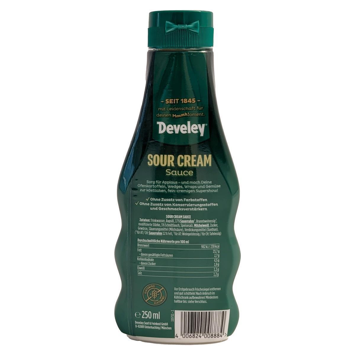 DEVELEY Sour Cream Sauce feiner Dip mit Sauerrahm und Joghurt vegetarisch 8x 250ml