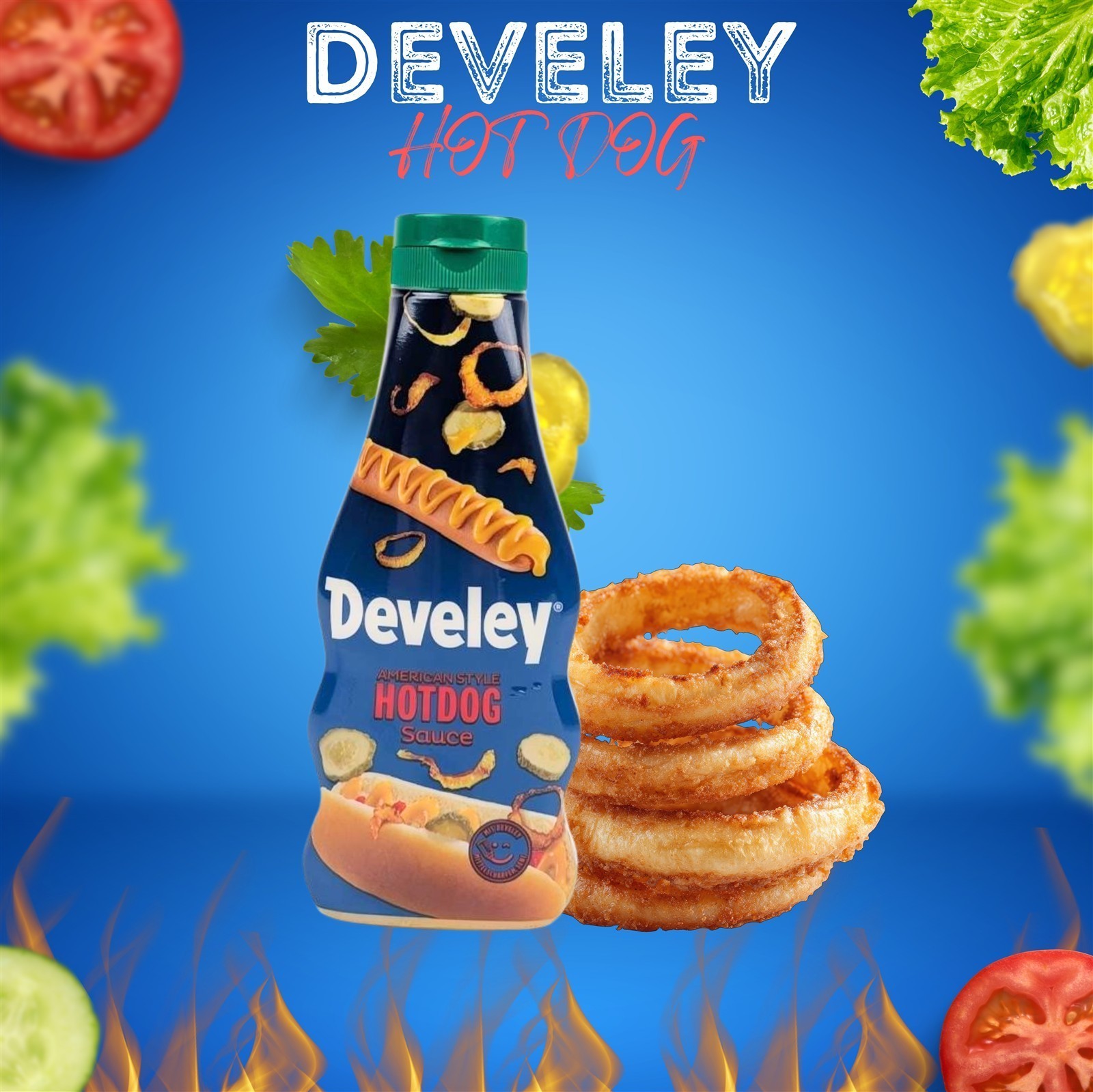 DEVELEY Hotdog Sauce American Style würzige Senfsauce vegan für Hot-Dogs Sandwiches 1x 250ml