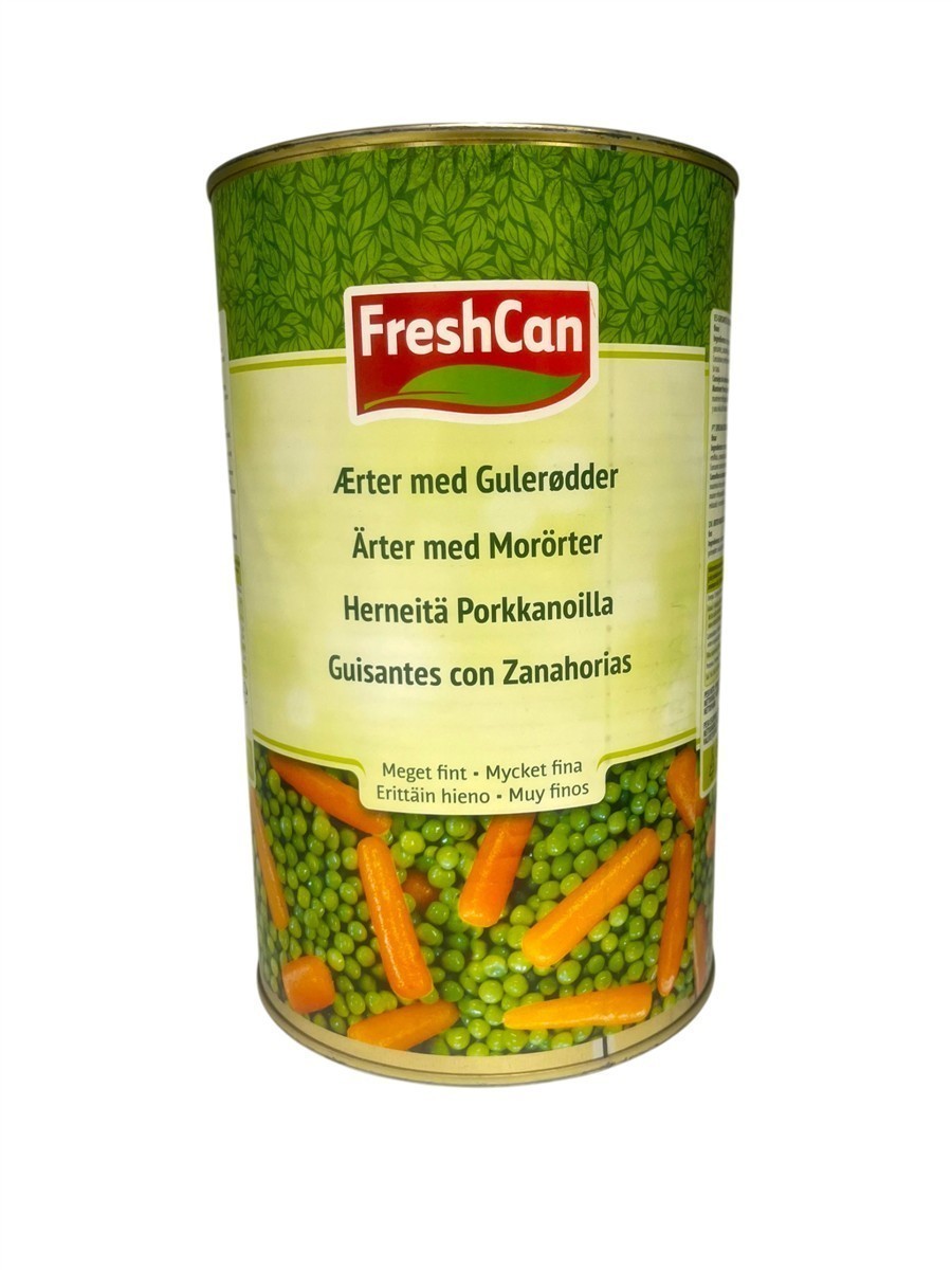 Fresh Can Junge Erbsen mit Möhren sehr fein 6x 2655g vegan, ohne Zusatzstoffe