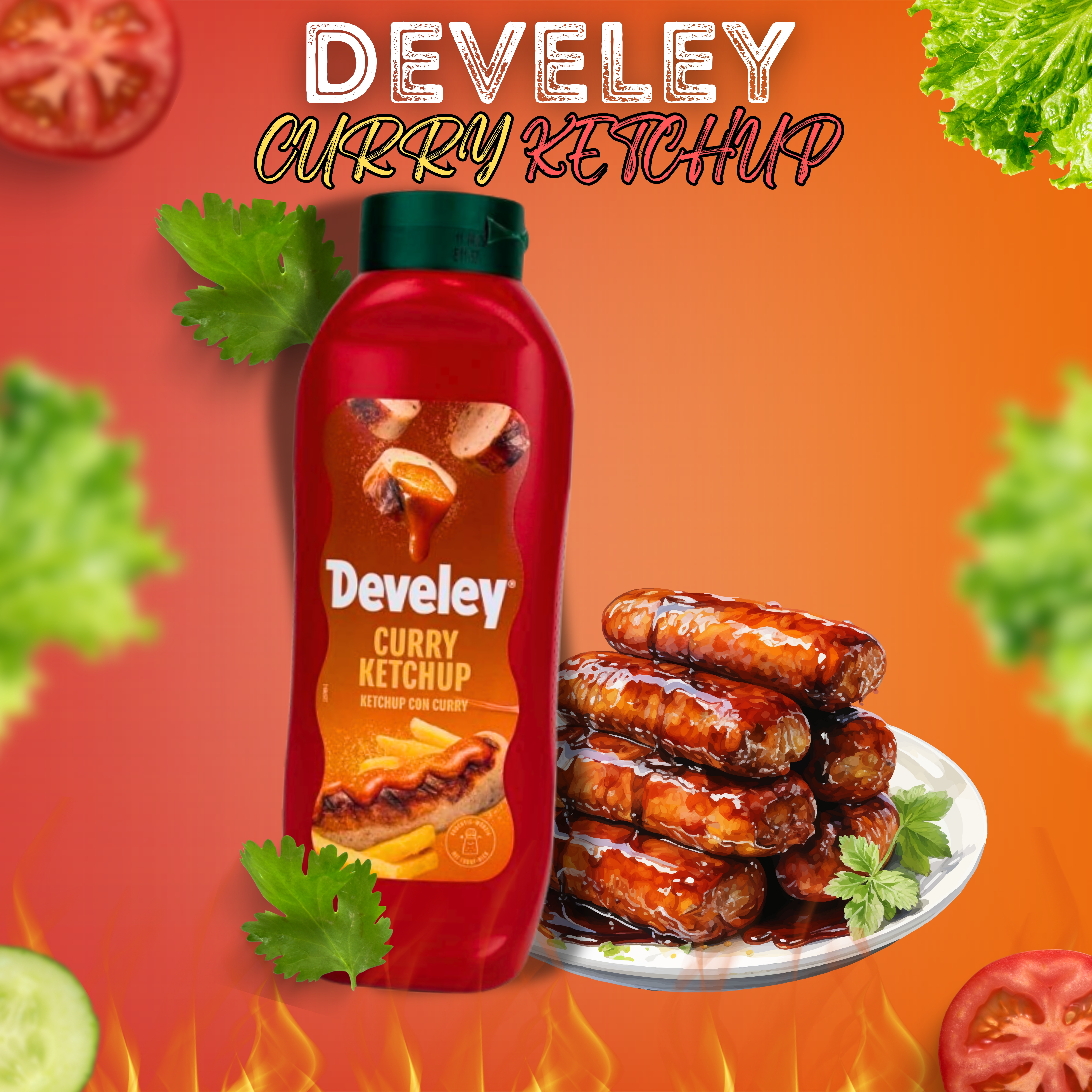 DEVELEY Curry-Ketchup mit 56 % Tomatenmark würzig abgestimmt 1x 875ml